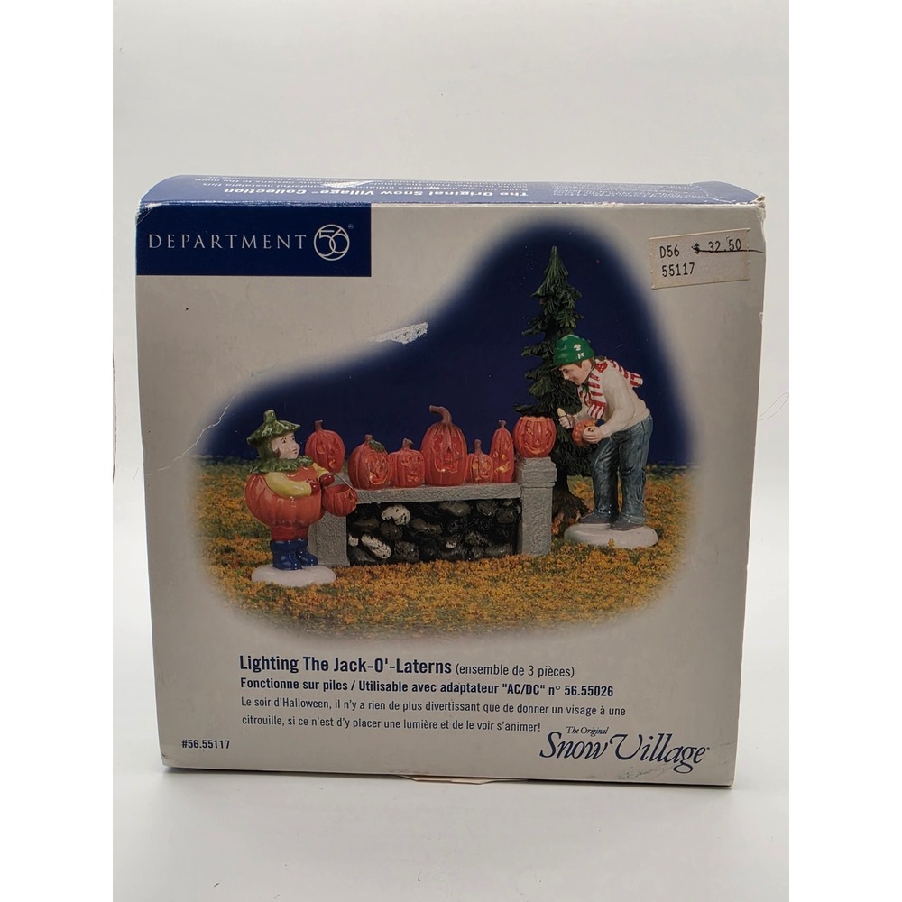 Dept 56 Snow Village Lighting The Jack-O-Lanterns Halloween 3pc Set 56.55117